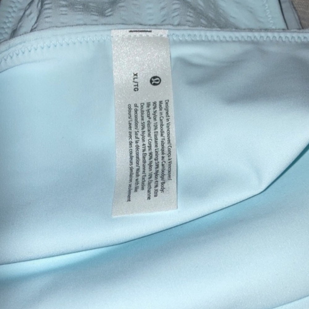 Lululemon Waterside Seersucker High Waist Skimpy Swim Bottom Sheer Blue NWOT XL - Picture 6 of 7